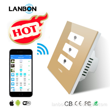 Lanbon home kit time switch New fashion glass touch panel time setting light smart switch